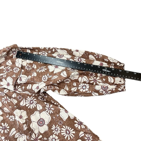 Free People Miss Daisy print balloon sleeve boho top SZ S - Picture 8 of 9
